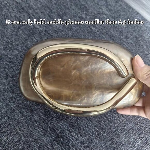 Acrylic Clutch Purse for Women Classic Round Acrylic Evening Handbag Vintage Met - Picture 3 of 6